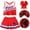 Red, variant on Baby Girl Clothes Toddler Summer Two Piece Outfit Girls' Cheerleading 3 Piece Set Sleeveless Short Top with Skirt Headband Fashion Outfits for 4-5 Years