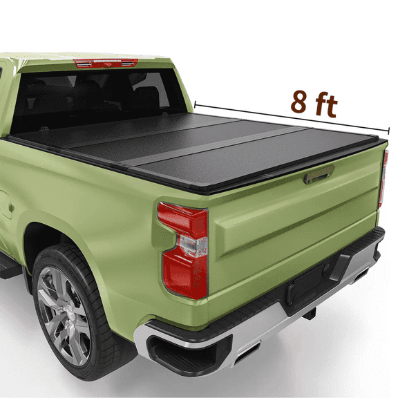 8ft Hard Folding Truck Bed Tonneau Cover for 2010-2026 Silverado & GMC Sierra
