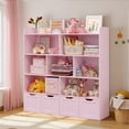thumbnail image 4 of Aiho Kids Bookcase,Children's Book Shelf, 4 Drawers with wheels for Storage,Toddler Bookshelf for Nursery,Kids Rooms - Pink, 4 of 12