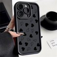 thumbnail image 3 of Funda de teléfono para iPhone 16 15 13 14 Pro Max 11 12 13 Mini 7 8 Plus XR X XS Max SE2022 Funda mate suave a prueba de golpes con estampado de corazón, 3 of 5