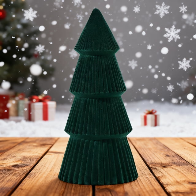 Fwttom Sprayed Resin Christmas Tree Ornaments Desktop Fireplace Decorations