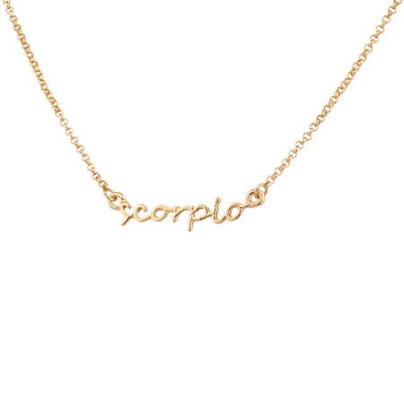 - Lux Accessories Scorpio Scorpion Horoscope Zodiac Word Pendant Necklace