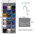 thumbnail image 3 of XKDOUS Over the Door Cap Organizer, 24 Pockets Baseball Hat Rack Hanging Hat Organizer, Hat Holder Over Door Cap Storage with 3 Hooks, Gray, 3 of 8