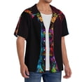 thumbnail image 2 of Wukai Neon Psychedelic Giraffe Men's Casual Short-Sleeve Button Down Shirt,Cuban Shirts for Men,Mens Short Sleeve Dress Shirts-4X-Large, 2 of 5