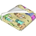 thumbnail image 4 of Kids Cute Boba Tea Cartoon Throw Blanket for Boys and Girls 50"X40" Blanket with Bubble Tea on It Suitable for All Season, 4 of 6