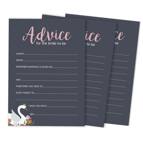 Inkdotpot Bridal Shower Games Advice For The Bride Set Of 50SwanMad Libs Game ActivityCards