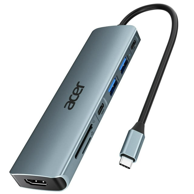 Adaptador Multipuerto Acer USB C 7 en 1 para Portátil Divisor 4K HDMI USBC