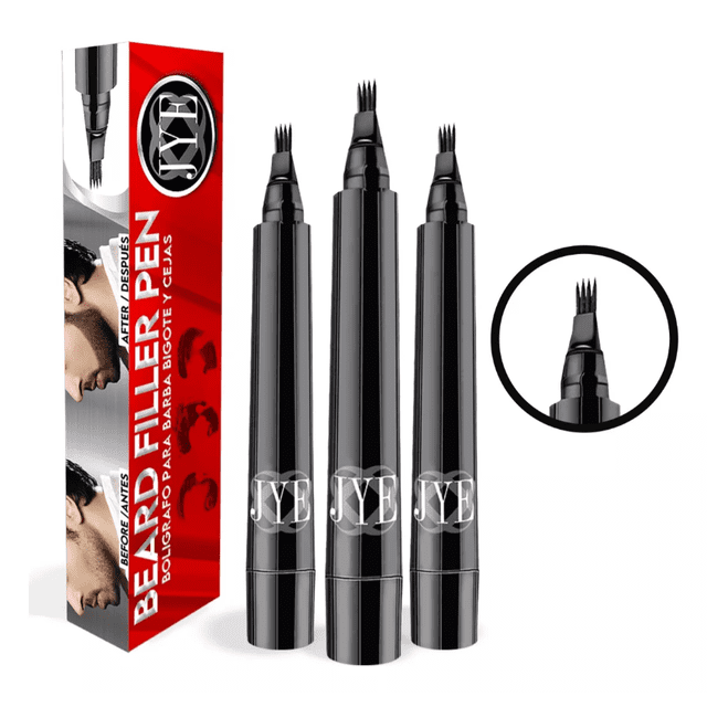 Bolígrafo Para Barba Bigote Cejas Solo Jye 3 Pzas Original Bolígrafo Impermeable