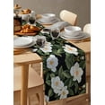 thumbnail image 6 of Flower Leaf Table Runner 60 Inches, Summer Botanicals Blossom Floral Plant Bed Runner Dresser Scarves Tabletop for Indoor Outdoor Parties/Ceremony/Banquet, 13" x 60", 6 of 8
