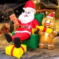 thumbnail image 5 of Muñeco de nieve inflable caliente Papá Noel Feliz árbol de Navidad Arco Decoración para el hogar al aire libre Luz LED Decoración para fiestas de Año Nuevo Regalos, 5 of 5
