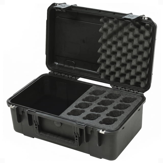 SKB iSeries Microphone Hard Case with 12-Slot Foam Interior and Cable Storage