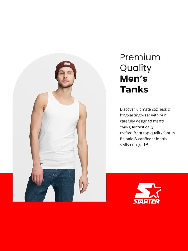 Starter Men's Breathable Tagless Tank Top Under Shirts, 6