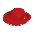 thumbnail image 5 of Sharprepublic Cowboy Cowgirl Hat Big Brim Cowgirl Sombrero Cap for Travel Fishing Festival Red, 5 of 9