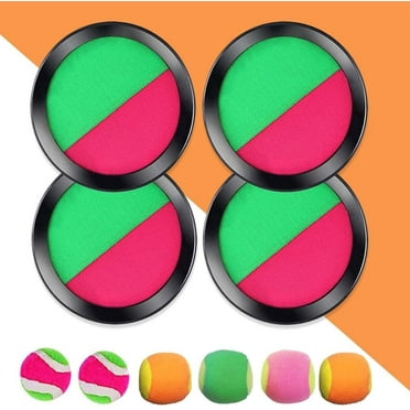 Toss and Catch Ball Game Set, GVDV 4 Discs & 6 Balls Outdoor Games for Kids/Adults