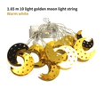 thumbnail image 3 of LED Iron Moon String Lights Muslim 10 LED Golden Decorative Hollow Out Window Curtain String Lamp for Home Garden Party Festival Decoration, 3 of 7