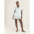 thumbnail image 2 of Joyspun Women's Dreamy Soft Collection Notch Collar Top and Shorts Pajama Set, 2-Piece, Sizes XS-3X, 2 of 6