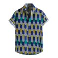 thumbnail image 2 of Summer Savings Clearance 2023! Loopsun Mens Shirts, Casual Lapel Short Sleeve Printing Hawaiian Beach Button Shirt Blue A, 2 of 5