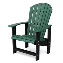 Wildridge Heritage Upright Adirondack Chair, Turf Green and Black - Outdoor All-Weather Poly Furniture for Patio, Deck, Yard