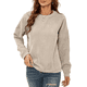 thumbnail image 3 of Sudadera Holgada de con Cuello Redondo para Mujer, Larga, Hombros Caídos, Estilo Casual, , para Otoño Albaricoque XL, 3 of 9