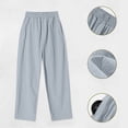 thumbnail image 6 of Kids Lightweight Loose Straight Pants, Boys Drawstring Waist Breathable Casual School Trousers for Outdoor Sports Light Blue Jogging Pants for Kids 5-6Y, 6 of 8