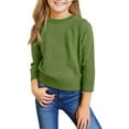 thumbnail image 2 of LTTVQM Sweaters for Kids Girls Cotton Knit 3-4 Long Sleeve Fall Winter Casual Crew Neck Sweatshirt Comfortable Pullover Fashion Blouses for Teen Girls Green 3-4, 2 of 5