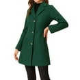 thumbnail image 4 of INSPIRE CHIC Women's Coats Single Breasted Long Outerwear Winter Trench Coat 3XL Green, 4 of 6