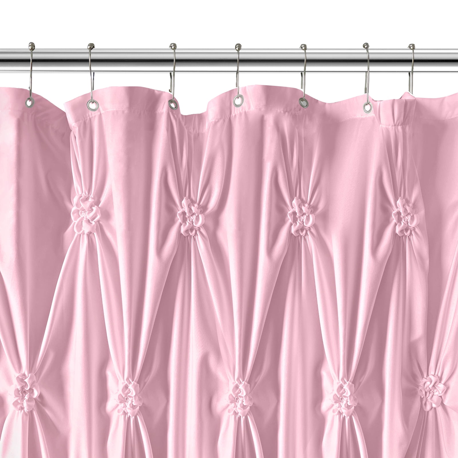 NixiYa Pink Shower Curtain Fabric Shower Curtain Boho Shower Curtains Chic Style 72" x 72"