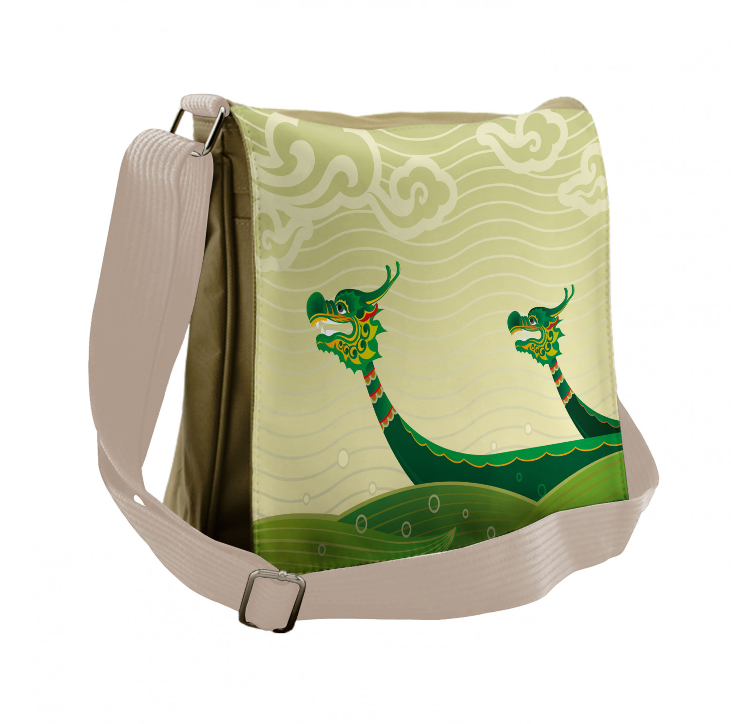 Dragon Messenger Bag, Tatsu Mythical Animal, Unisex Crossbody, by