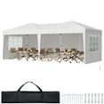 thumbnail image 3 of KFFKFF 10 x 20 FT Pop-Up Canopy Tent with Adjustable Height, Sidewalls, and Ventilated Windows for Outdoor Events, Patio, Backyard, Parties, and Parking, 3 of 9