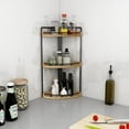 thumbnail image 4 of Organizador de baño Dorhors de 3 niveles, esquina, rústico, marrón, 4 of 7