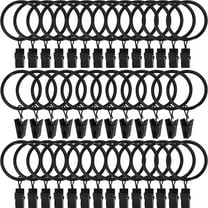 NAISHIER 40-Pack Vintage Black Metal Curtain Rings with Clips