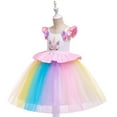 thumbnail image 4 of SYNPOS 2-8T Girls Tutu Princess Party Birthday Dresses Unicorn Costume Pageant Gown Flower Girls Bridesmaid Formal Puffy Tulle Dresses, 4 of 11