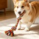 thumbnail image 4 of Cuerda de algodón para perros con nudos – Cuerda resistente para la dentición de cachorros, juguete interactivo de tira y afloja para la limpieza bucal y el alivio de las encías., 4 of 6