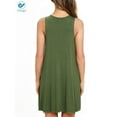thumbnail image 3 of Deago Women's Summer Cotton Sleeveless Beach Dress Casual Swing T-Shirt Pocket Loose Dresses Plus Size (Green, XL), 3 of 6