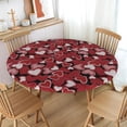 thumbnail image 2 of Valentines Day Round Tablecloth Fitted Best for 48"-52" Red Pink Heart Table Cloth Elastic Edge Water-Resistant Washable Black Love Table Cover for Happy Party Picnic Outdoor Indoor Decor, 2 of 4
