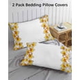 thumbnail image 2 of Yellow Floral King Pillow Cases Set of 2 - Microfiber Bed Throw Pillow Covers, Pastoral Flowers Elegant Art Botanical Decorative Lumbar Pillow Cover with Envelope Closure for Sofa/Travel 20"x36", 2 of 6