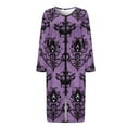 thumbnail image 3 of Yuyamidu Purple Gothic Women Bath Robes Female Zipper Front Long Sleeves Bathrobe Halloween Housecoat Nightgown Size S Soft Mid-Length Pjs Sleepdress Ladies Lounge Dresses, 3 of 7