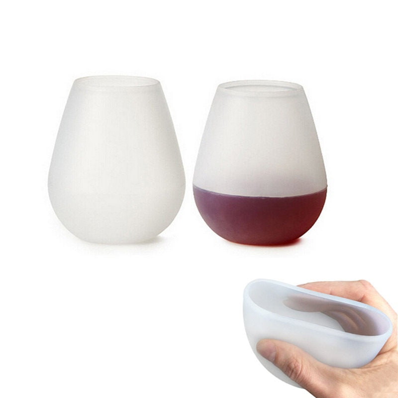 Unbreakable Silicone Wine Glass Collapsible Stemless Beer Whiskey Portable Cups
