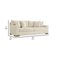 thumbnail image 5 of Benjara Magg 96 Inch Sofa, 4 Accent Pillows, Oversized Cushion, Beige Polyester, 5 of 5