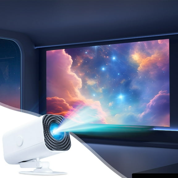 Nkmbld Portable Projector, Upgrade Outdoor Projector, Mini Movie Projector Supports 1080P Synchronize Smartphone Screen by WiFi/USB Cable for Home Entertainment