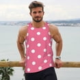 thumbnail image 6 of KLL Dots On Rose Red Background Print Men's Muscle Gym Workout Stringer Tank Tops Bodybuilding Fitness T-Shirts Tank Tops Men-Medium, 6 of 7