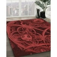 thumbnail image 2 of Ahgly Company Indoor Round Patterned Maroon Red Area Rugs, 4' Round, 2 of 6