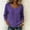 Light Purple #005, variant on Womens 3/4 Sleeve Shirt Button Detail Top Summer Baggy Square Notch Neck Casual Boho Blouses S