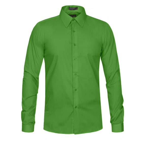 J. METHOD Men's Classic Slim Fit Button Down Long Sleeve Solid Color Dress Shirts S-2XL [NEMT104]