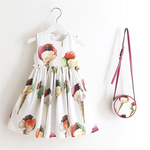 Summer Kids Clothes Toddler Dress with Bag Robe Enfant Christmas Dress Baby Girls Dress Princess Children ClothingF7T-120 He Qiyong unisex