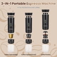 thumbnail image 4 of Moclever 3 in 1 Portable Espresso Machine Cordless Self-Heating Coffee Maker with 7500mAh Battery 194℉ Heating 20Bar Pressure Anti-Dry Burn Fit for Ground Coffee/NS/DG Capsules, 4 of 14
