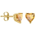 thumbnail image 2 of AoneJewelryCitrine Heart Shaped Earrings for Women in 14k Yellow Gold ( 6mm ) Prong-Setting, 2 of 4
