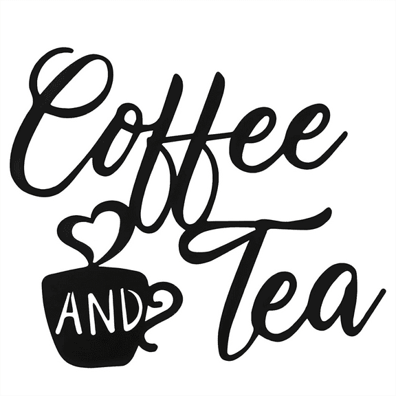 New Arrivals Coffee Sign and Tea Bar Metal Hanging Wall Art Black Cup Decor