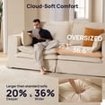 thumbnail image 6 of CHIC HOUSE 146.4" Modular Sleeper Sectional Sofa with Storage Ottoman, Removable Washable Slipcover, Waterproof & Pet-Scratch-Resistant, Cloud Dual-Layer Cushions, 8-Seater for Living Room, Beige, 6 of 10