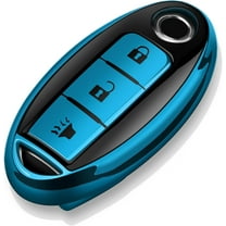 Compatible with Nissan Key Fob Cover Soft TPU Key Case for Infiniti X-Trail Rogue Altima Quest Pathfinder Sentra Patrol CIMA Fuga Armada Teana Murano 3 Buttons Key Shell-Blue